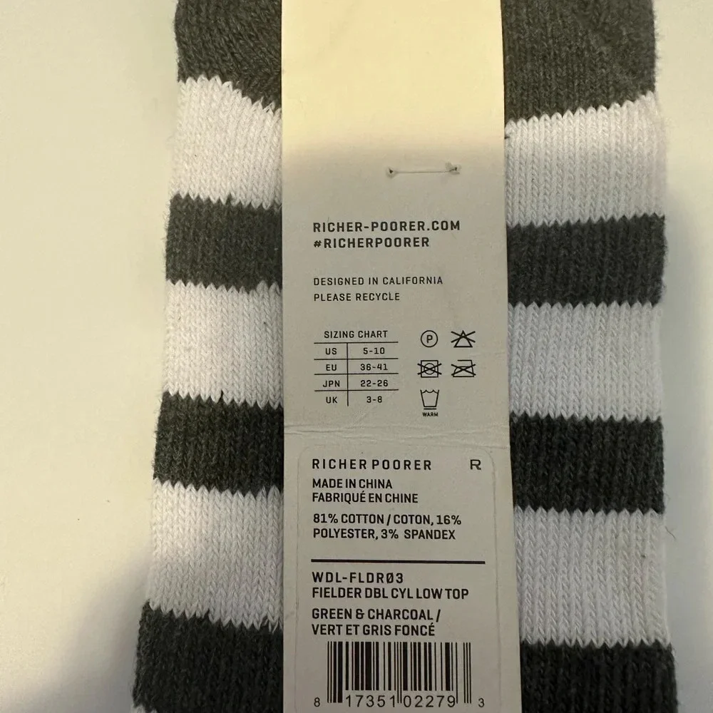 Richer Poorer Casual Low Top‎ Double Knit Cotton Socks, Size 5-10